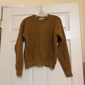 Vintage Tricots St. Raphael Mens Tan Merino Wool Sweater Size Large Medium Small
